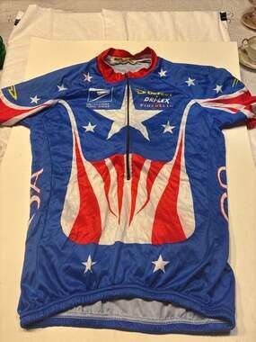 Vintage DeFeet USPS Stars and Stripes USA Cycling Jersey